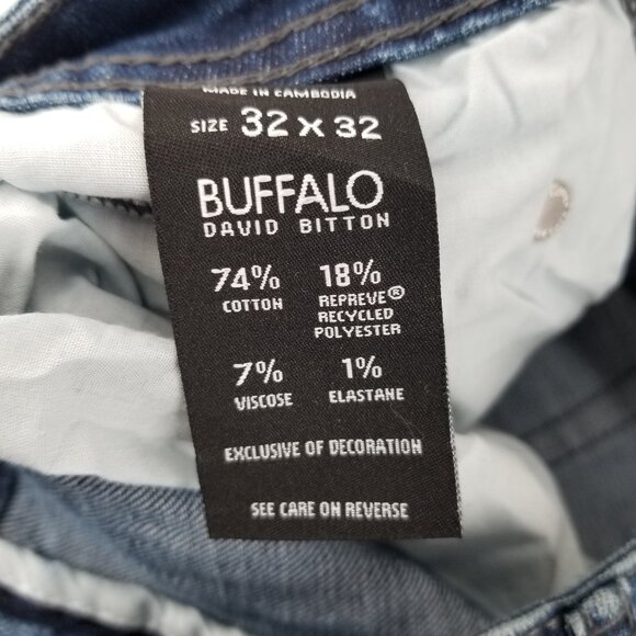 NWT Buffalo David Bitton Jackson Straight Repreve Stretch Denim Men's Size 32x32 - Picture 9 of 9